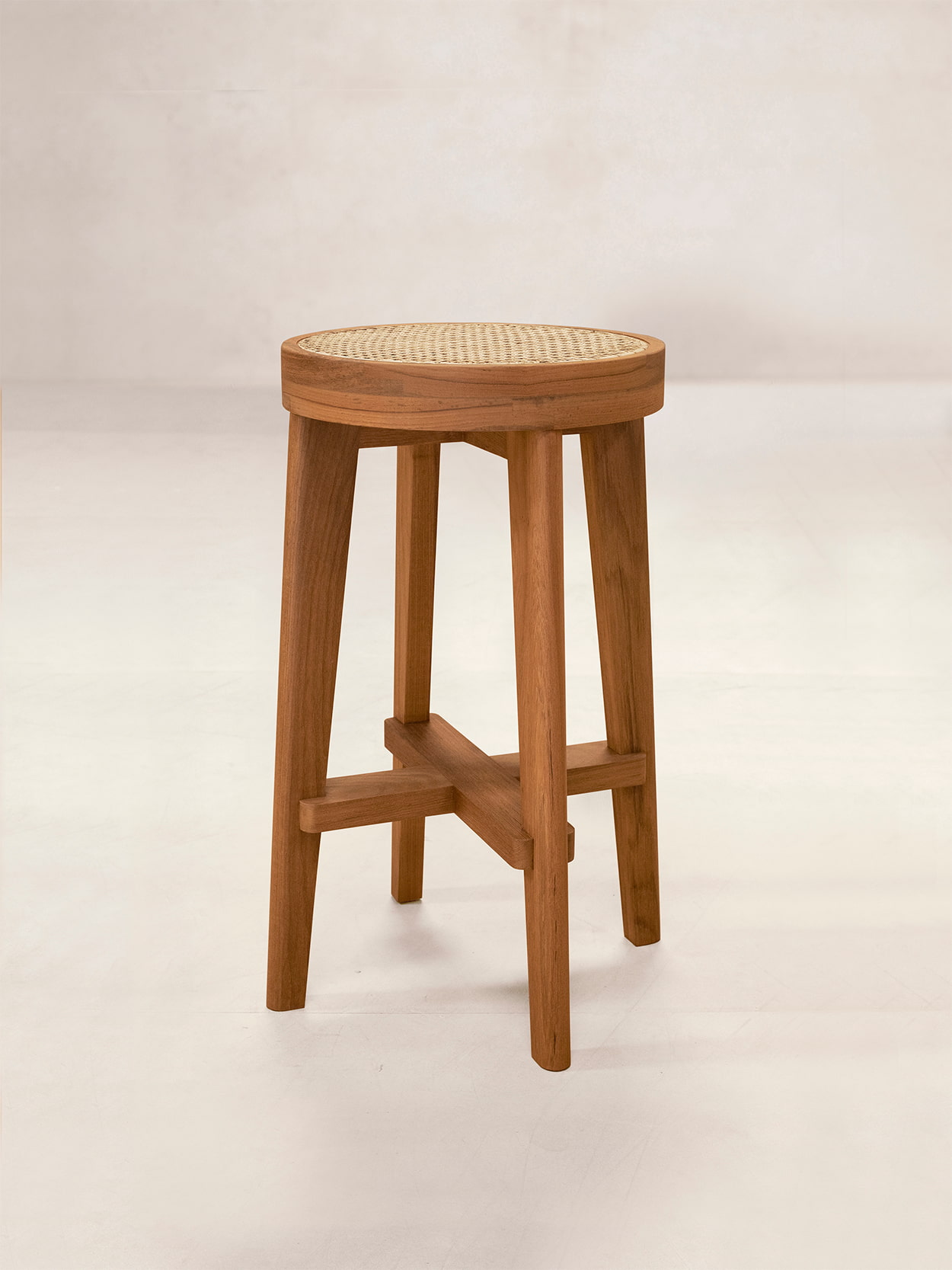 High Stool with Cane Seat 1