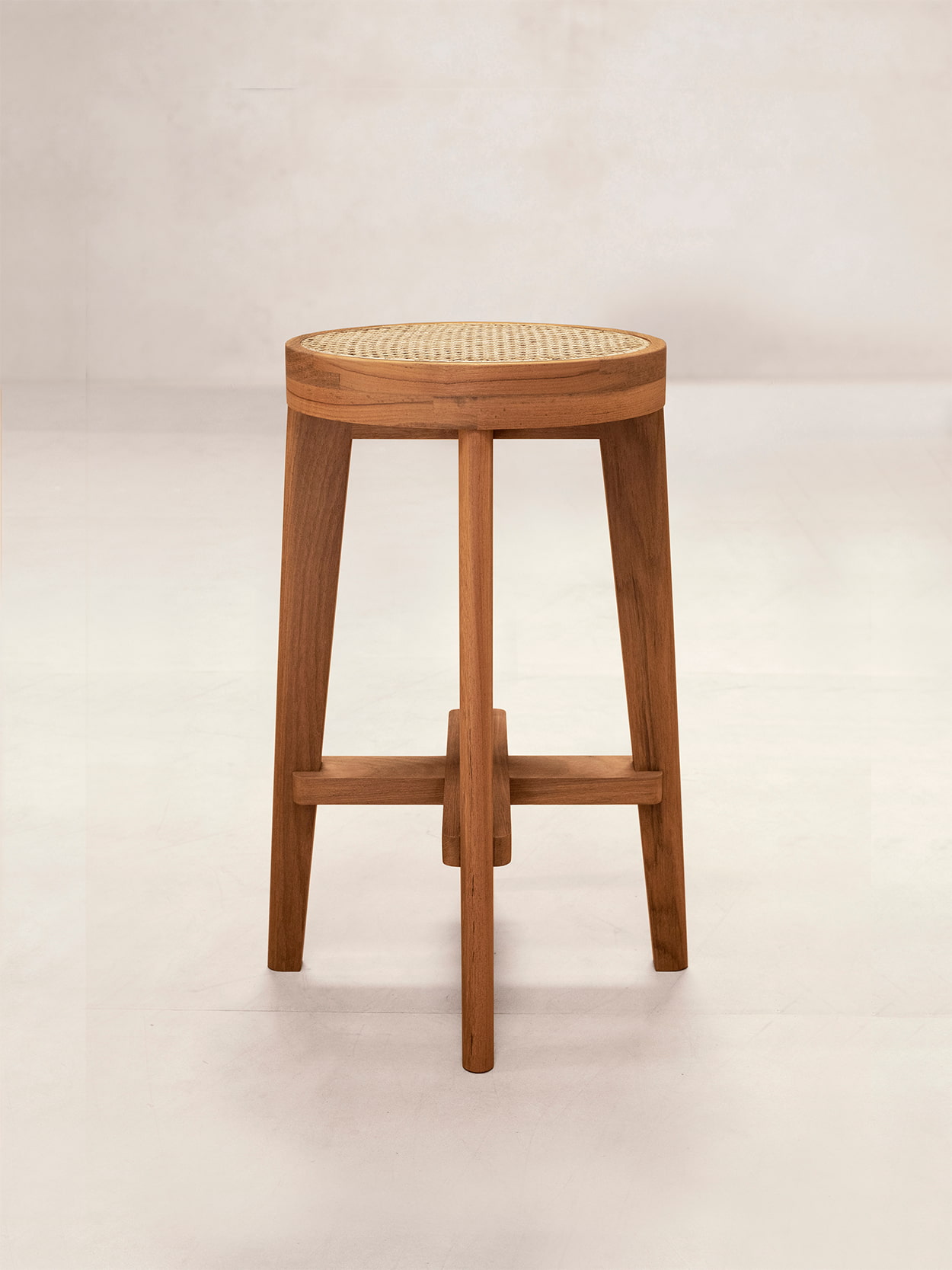 High Stool with Cane Seat 2